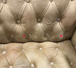 Open Box: Edgewood Leather Swivel Chair, Individual - Keystone Sandstone