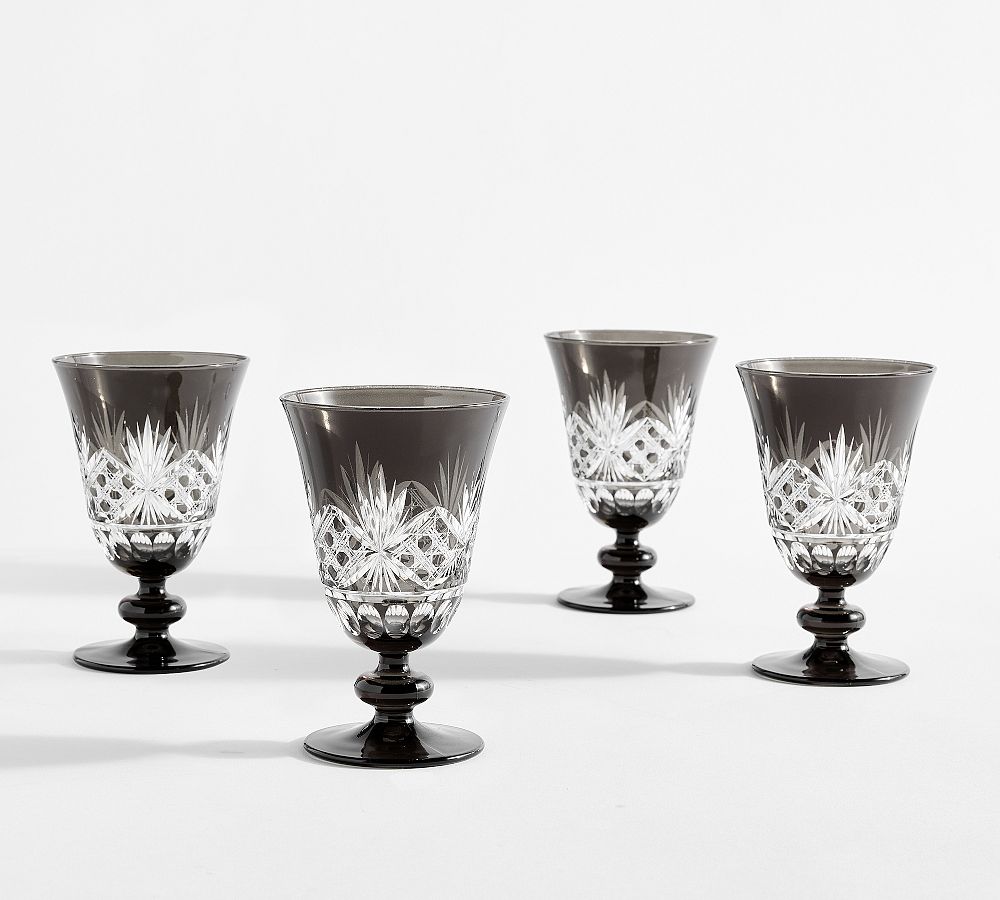 Antique Cut Glass Goblets - Set of 4