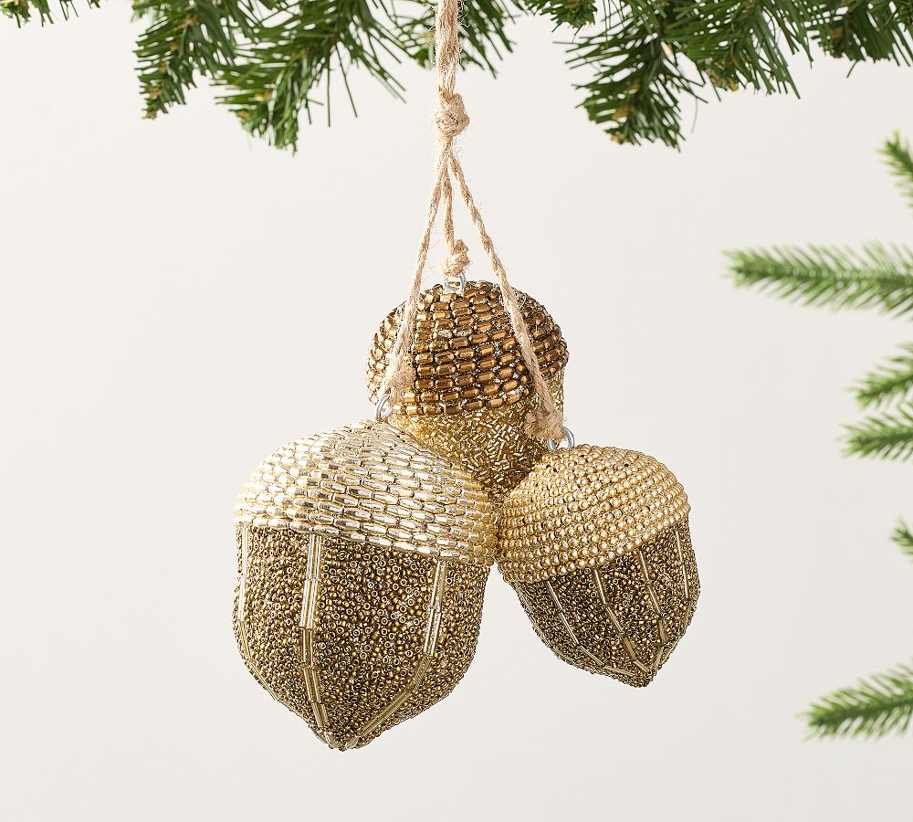 Glass Beaded Acorn Ornament