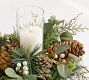 Faux White Berry Pine Candle Holder Centrepiece