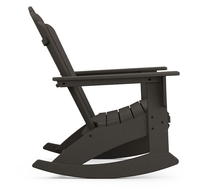 Dark brown Adirondack chair side view