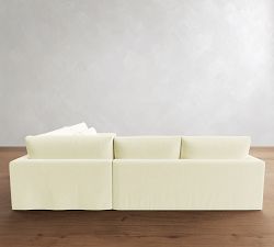 Westwood Slim Arm Deep Seat Slipcovered 3-Piece Wedge Sleeper Sectional (129")