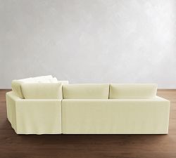 Westwood Square Arm Deep Seat Slipcovered 3-Piece L-Shaped Wedge Sleeper Sectional (132")