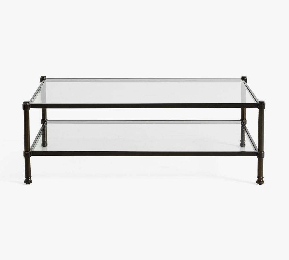 Open Box: Everson Rectangular Glass Coffee Table (52&quot;) - Bronze