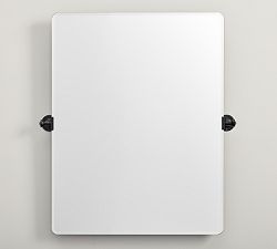 Open Box: Vintage Frameless Rectangular Pivot Mirror, 27"W x 35"H - Matte Black