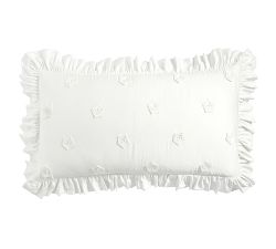 LoveShackFancy White Embellished Rosette Sham