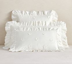 LoveShackFancy White Embellished Rosette Sham
