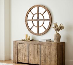 Barn Door Round Wall Mirror
