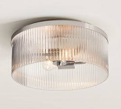 Cooper Ribbed Glass Flush Mount (14")