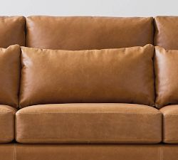 York Deep Slope Arm Leather Sofa (60&quot;&ndash;95&quot;)