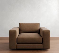 Carmel Lounge Leather Swivel Chair