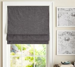 Emery Linen Cordless Roman Blackout Shade