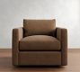Carmel Slim Arm Leather Swivel Chair