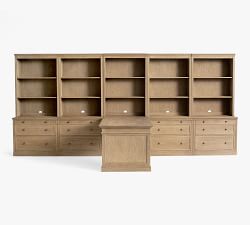 Livingston Peninsula Desk with 175&quot; Bookcase Suite