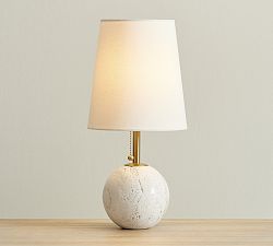 Sterling Travertine Ball Lamp (17")
