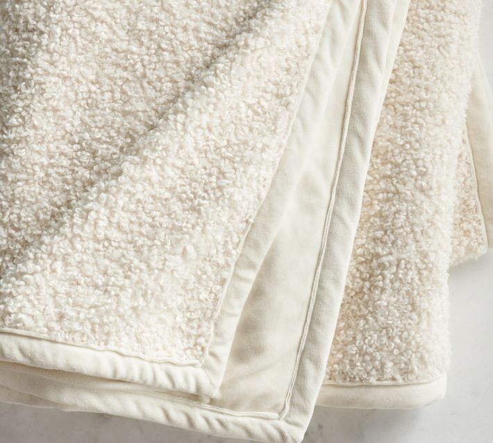 Cozy Teddy Faux Fur Throw Blanket Pottery Barn