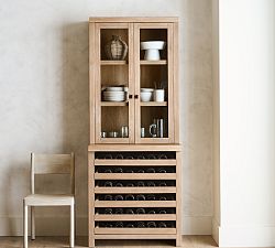 Modern Farmhouse Hutch with Wine Storage (34")