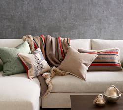 Metallic Printed Flax Pillow Cover