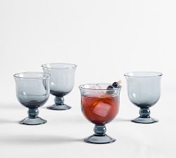 Willow Glass Goblets - Set of 4