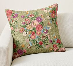Audrina Floral Embroidered Pillow