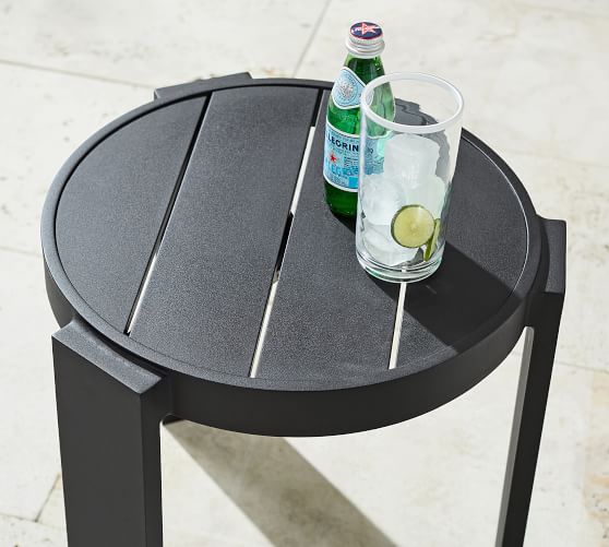 Malibu Metal Stackable Outdoor Side Stool - Thumbnail 4