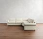 PB Comfort Modern Roll Arm 3-Piece L-Shaped Wedge Sleeper Sectional (121&quot;)