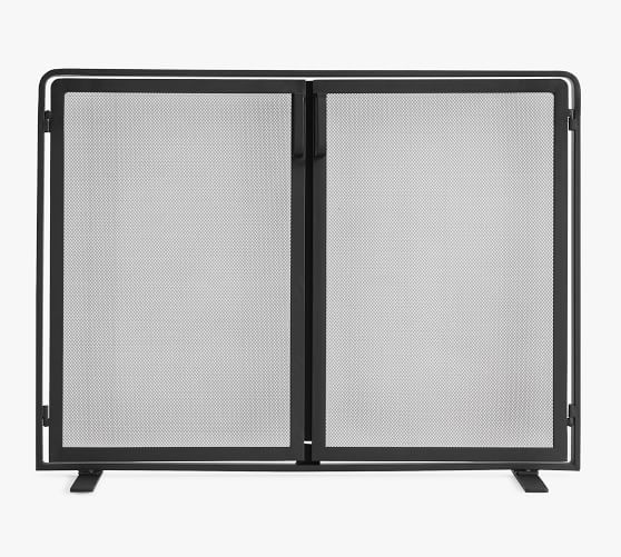 Vail Mesh Fireplace Screen with Doors - Thumbnail 3