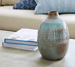 Blue Ombre Reactive Glazed Vase