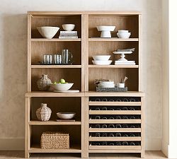 Modern Farmhouse Shelf with Wine Storage (68&quot;)
