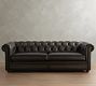 Chesterfield Roll Arm Leather Sofa (65&quot;&ndash;96&quot;)