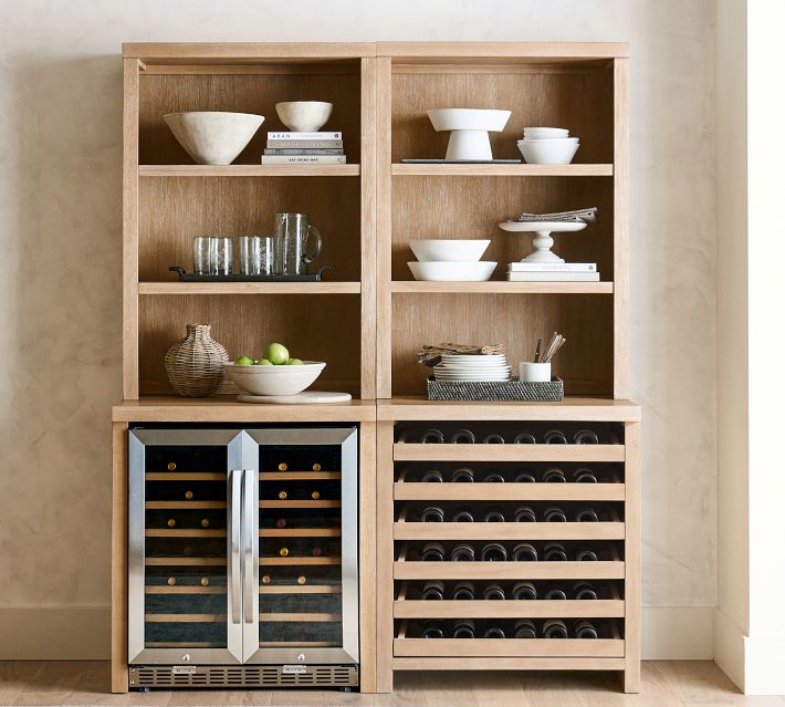 Modern Farmhouse Shelf with Wine Storage Pottery Barn