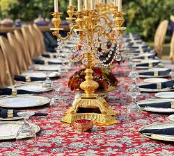 Scarlett Block Print Cotton Tablecloth
