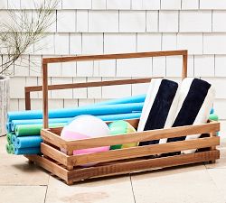 Teak Wood Outdoor Pool Storage Collection