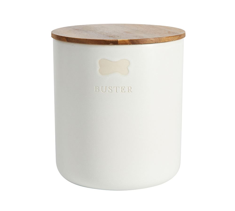 Mason Stoneware Pet Treat Canister - 7.5"H, Ivory