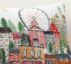 Christmas In The City Lumbar Pillow Cover