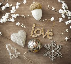 Handcrafted Beaded Glass Acorn Ornament - Set of 3