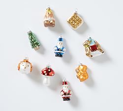 Mercury Glass Woodland Ornaments - Set of 9