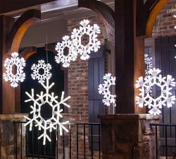 Cool White LED Folding Snowflake With Twinkle Lights