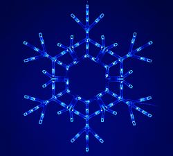 Lit Folding Snowflake With Blue Lights