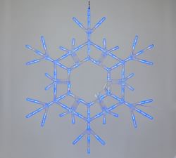 Lit Folding Snowflake With Blue Lights