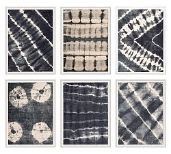 Indigo Textile Framed Print