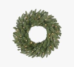 Tree Classics by Balsam Hill Lit Faux Kennedy Fir Wreath &amp; Garland
