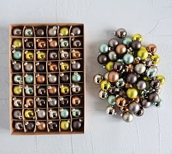 One Inch Round Glass Ornaments, Set Of 54