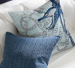 Octopus Tentacle Embroidered Pillow Cover