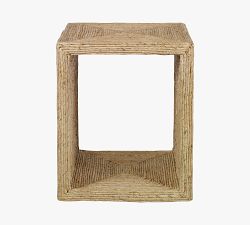 Noah Square Woven Accent Table (20.5")