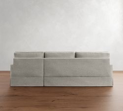 PB Comfort Square Arm Slipcovered Chaise Sleeper Sectional (108")
