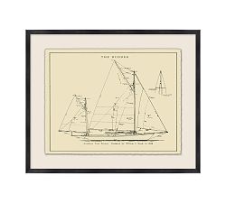Ship Schematic Framed Print