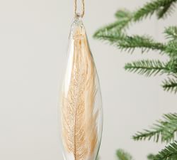 Glass Feather Ornament -Set of 3