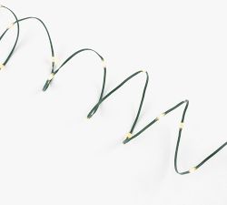 Ribbon Wrap Connectable Warm White String Lights On Green Wire