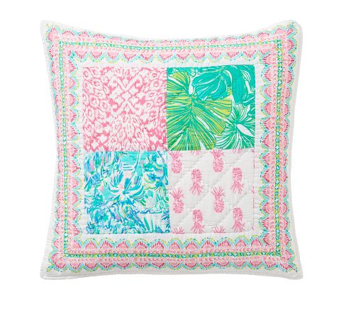 Lilly Pulitzer Pineapple Party Patchwork Quilted Sham